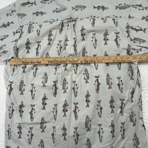 Vintage Columbia Button Down Shirt Mens Large Fly Fishing Lures All Over Print - Picture 6 of 8